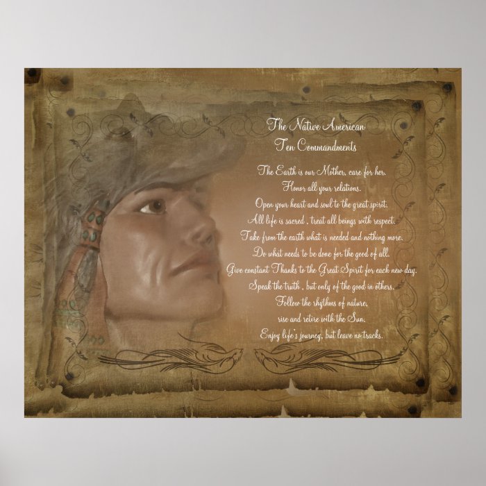 Native American Ten Commandments poster