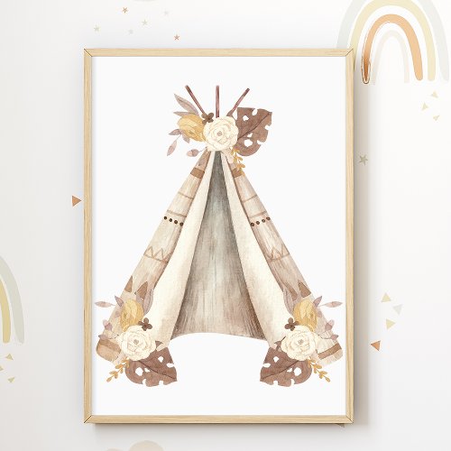 Native American Tent Poster Kids Room Print