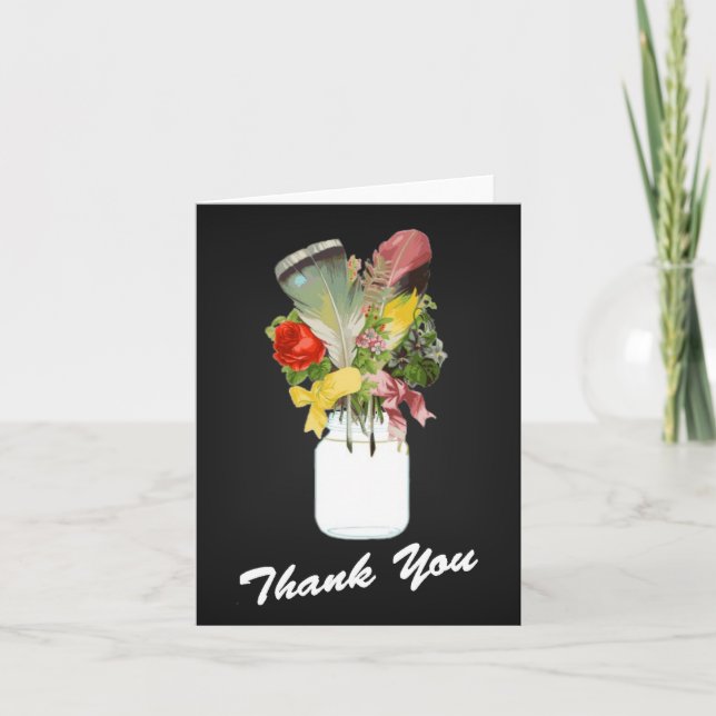 Native American Thank You Card with Feathers (Front)