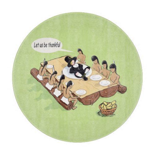 Native American Thanksgiving Cartoon Cutting Board