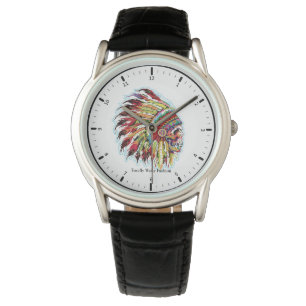 Native American Themed   Skull Chief   Watch