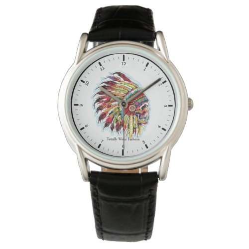 Native American Themed  Skull Chief  Watch