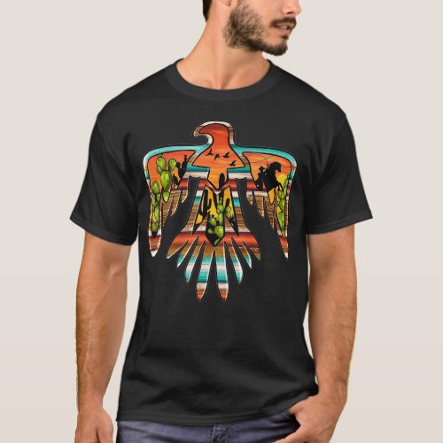 Native American Thunderbird Western Sunset Cactus  T_Shirt