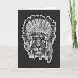 Native American Tiger Chief Card