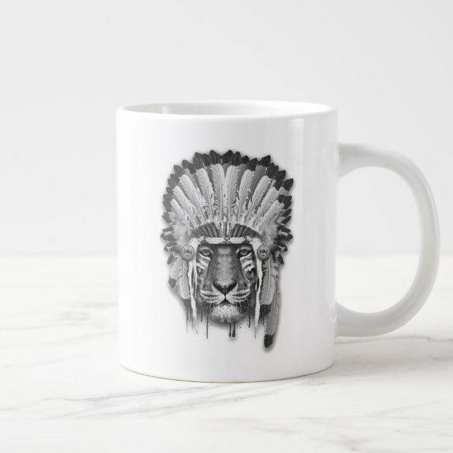 Native American Tiger Chief Giant Coffee Mug (Right)