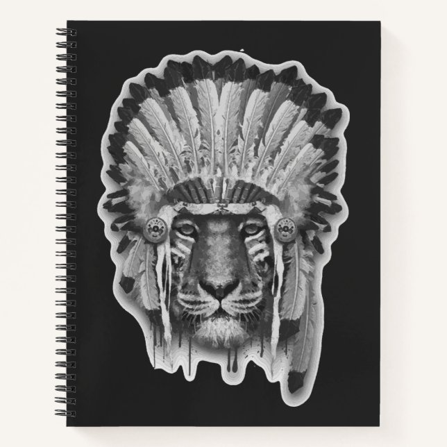 Native American Tiger Chief Notebook (Front)