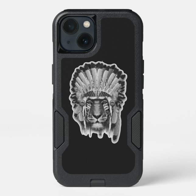 Native American Tiger Chief Otterbox iPhone Case (Back)