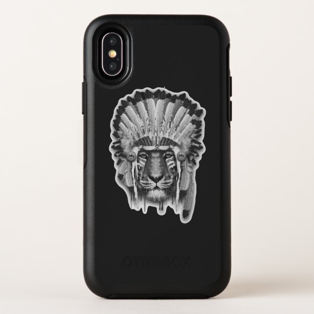 Native American Tiger Chief Otterbox iPhone Case (Back)