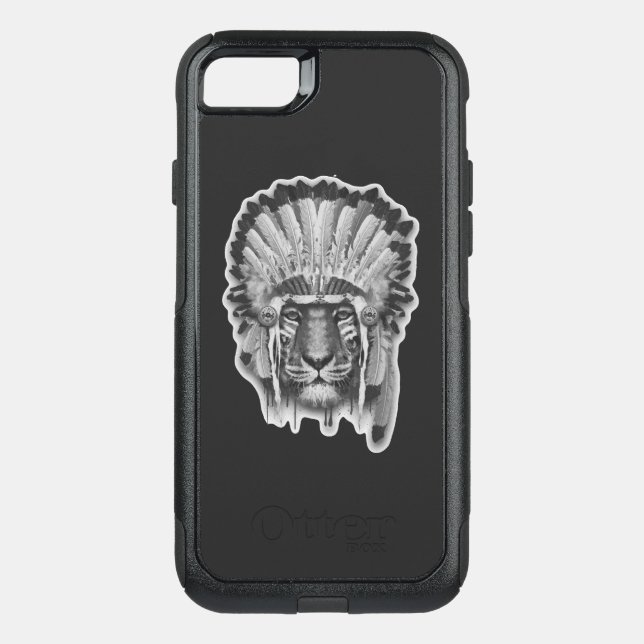 Native American Tiger Chief Otterbox iPhone Case (Back)