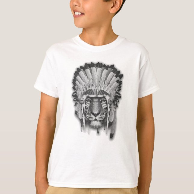 Native American Tiger Chief T-Shirt (Front)