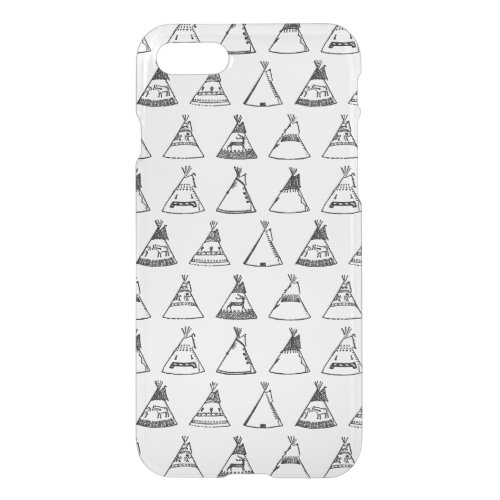 Native American Tipi Tents CUSTOM BACKGROUND COLOR iPhone SE87 Case