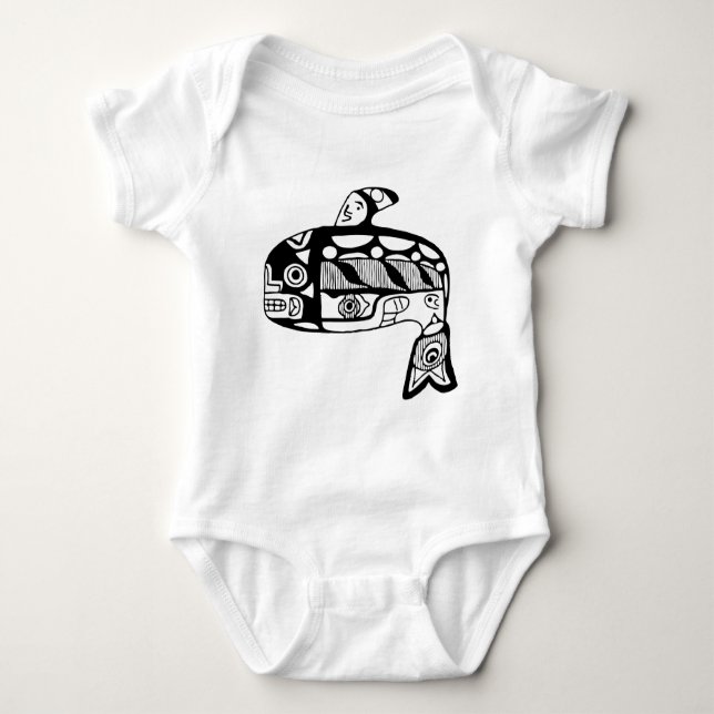Native American Tlingit Whale Baby Bodysuit (Front)