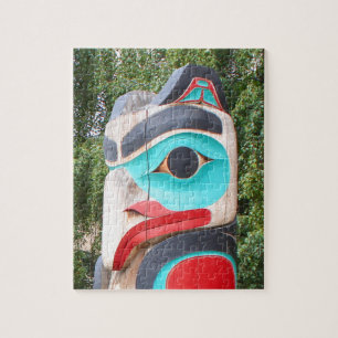 Native American Totem Pole,  Anchorage, Alaska 2 Jigsaw Puzzle