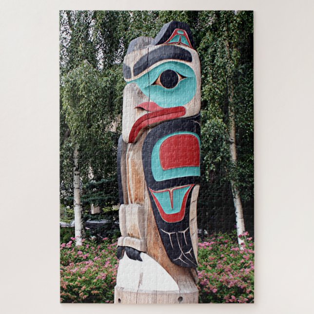 Native American Totem Pole,  Anchorage, Alaska Jigsaw Puzzle (Vertical)