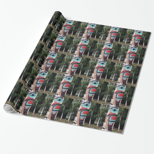 Native American Totem Pole  Anchorage Alaska Wrapping Paper