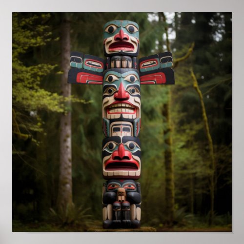 Native American Totem Pole Poster