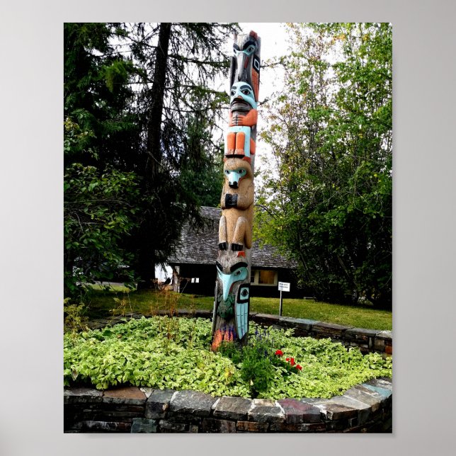 Native American Totem Poll Glacier Park Montana  Poster (Front)