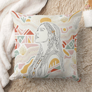 Native American Tribal Art Throw Pillow