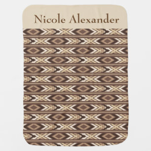 Native American Tribal Brown Swaddle Blanket