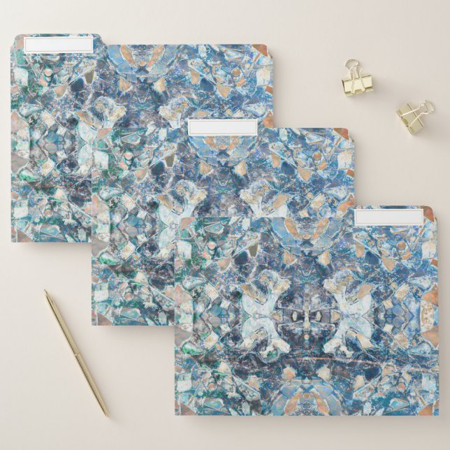 Native American Tribal Classic Blue Tan Design File Folder (Set)