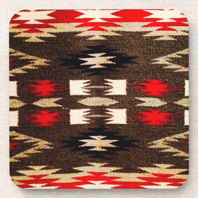 Native American Tribal Design Print Coaster (Front)