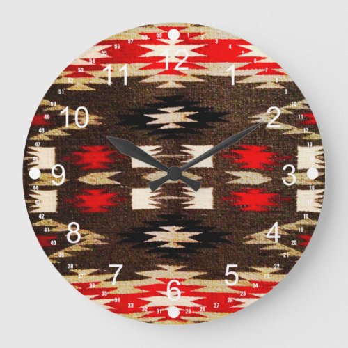 Native American Tribal Design Print Large Clock