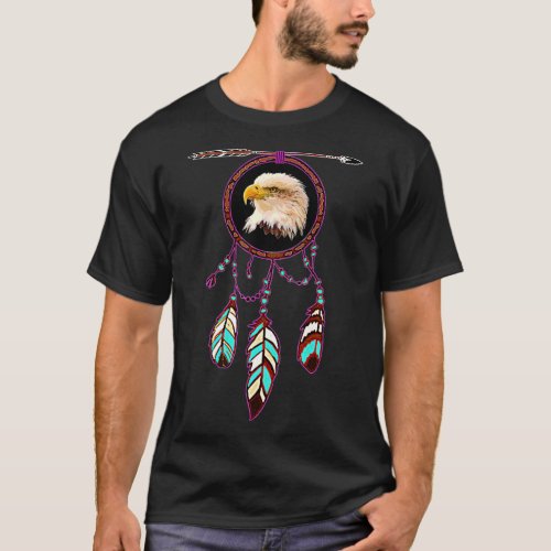 Native American Tribal Dream Catcher Eagle T_Shirt