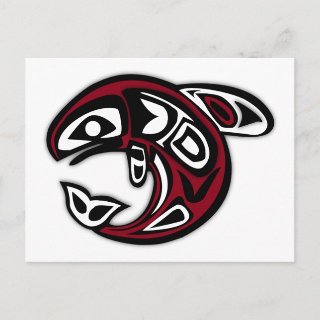 Native American Tribal Fish Design Postcard (Front)