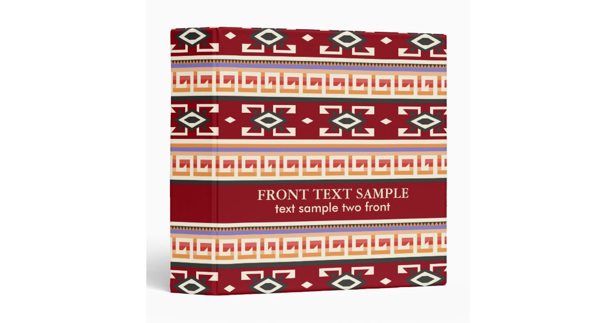 Native American Tribal Geometric Pattern Binder | Zazzle
