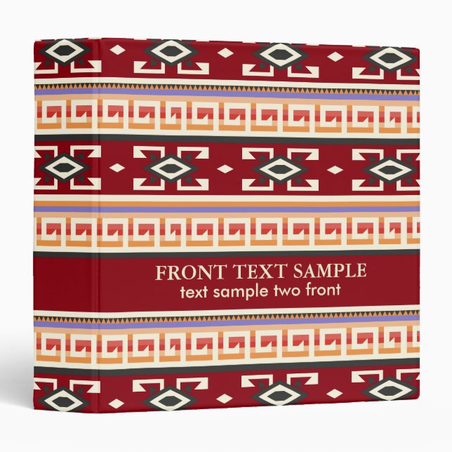 Native American Tribal Geometric Pattern Binder (Front/Spine)