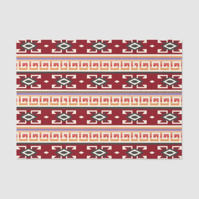 Native American Tribal Geometric Pattern Tissue Paper (Front)