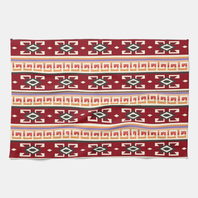 Native American Tribal Geometric Pattern Towel (Horizontal)