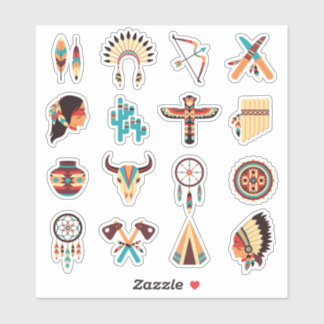 Native American Tribal Icons Set – Feathers, Dream Sticker