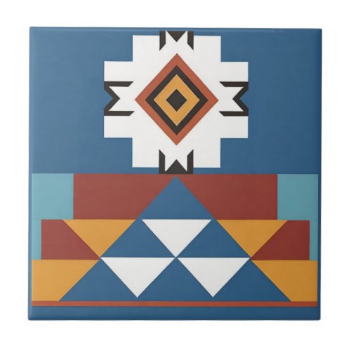 Native American Tribal Inspired Design Ceramic Tile