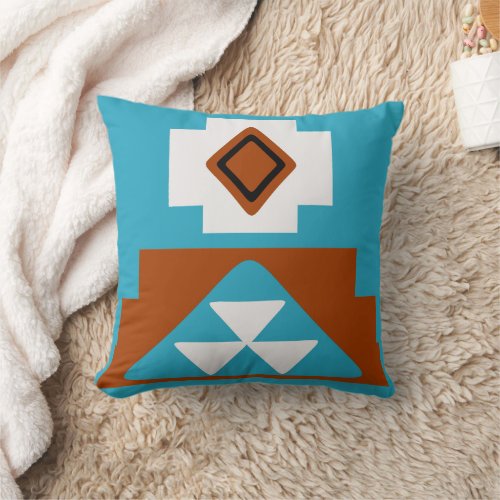 Native American Tribal Inspired Pattern Throw Pillow