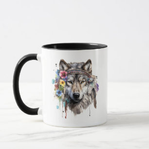 Native American Tribal Wolf Mug