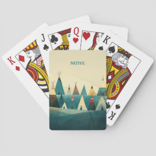 Native American Tribe Tents Poker Cards