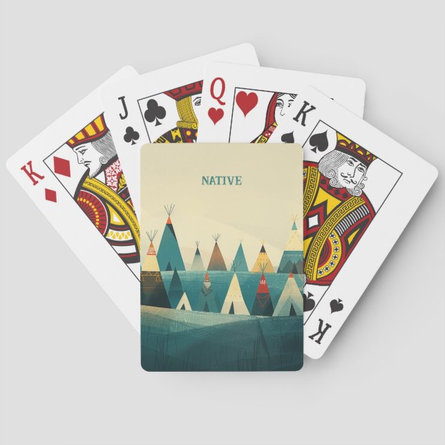 Native American Tribe Tents Poker Cards (Back)