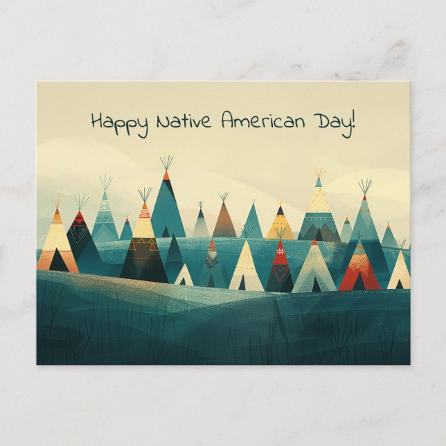 Native American Tribe Tents Postcard (Front)