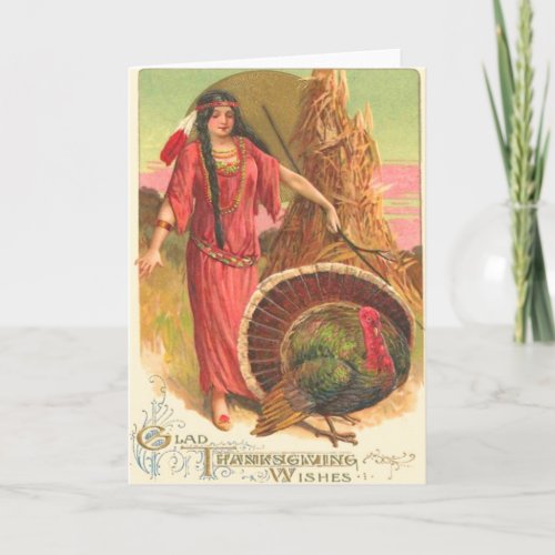 Native American  Turkey Holiday Card