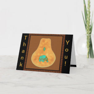 Native American Turquoise Zuni Bear Letterpress Thank You Card