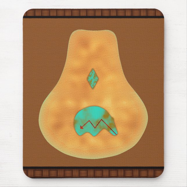 Native American Turquoise Zuni Bear Mouse Pad (Front)