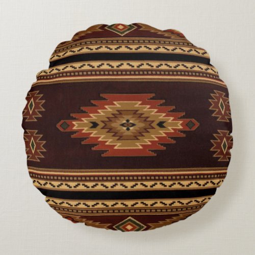 Native American United Weavers Round Pillow