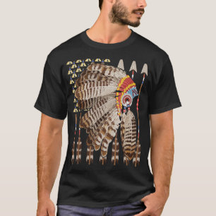 Native American Usa Flag Cherokee Patriotic Indian T-Shirt