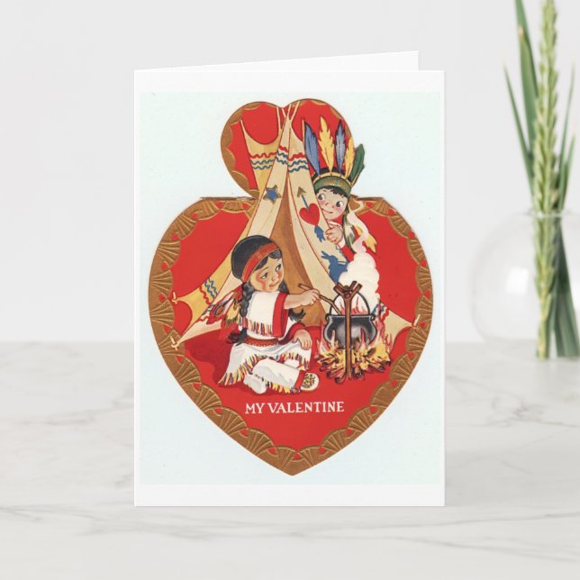 Native American Valentine Holiday Card (Front)