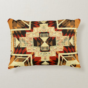 Native American, Vintage Hand-Drawn Abstract. Accent Pillow