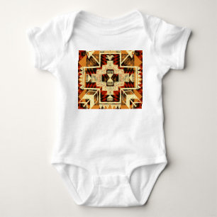 Native American, Vintage Hand-Drawn Abstract. Baby Bodysuit