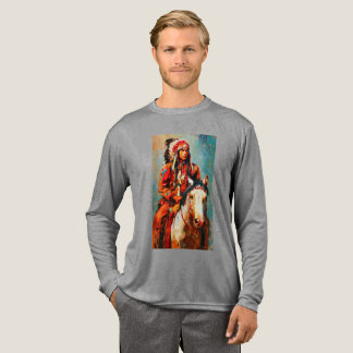 Native American Warrior on Horseback Tri-Blend Shirt