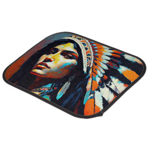 Native American Warrior Princess Car Floor Mat