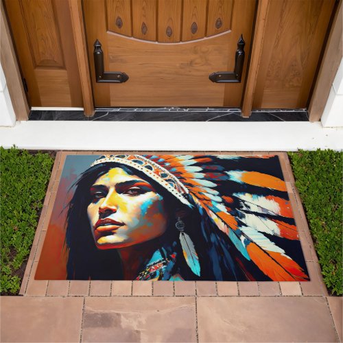 Native American Warrior Princess Doormat
